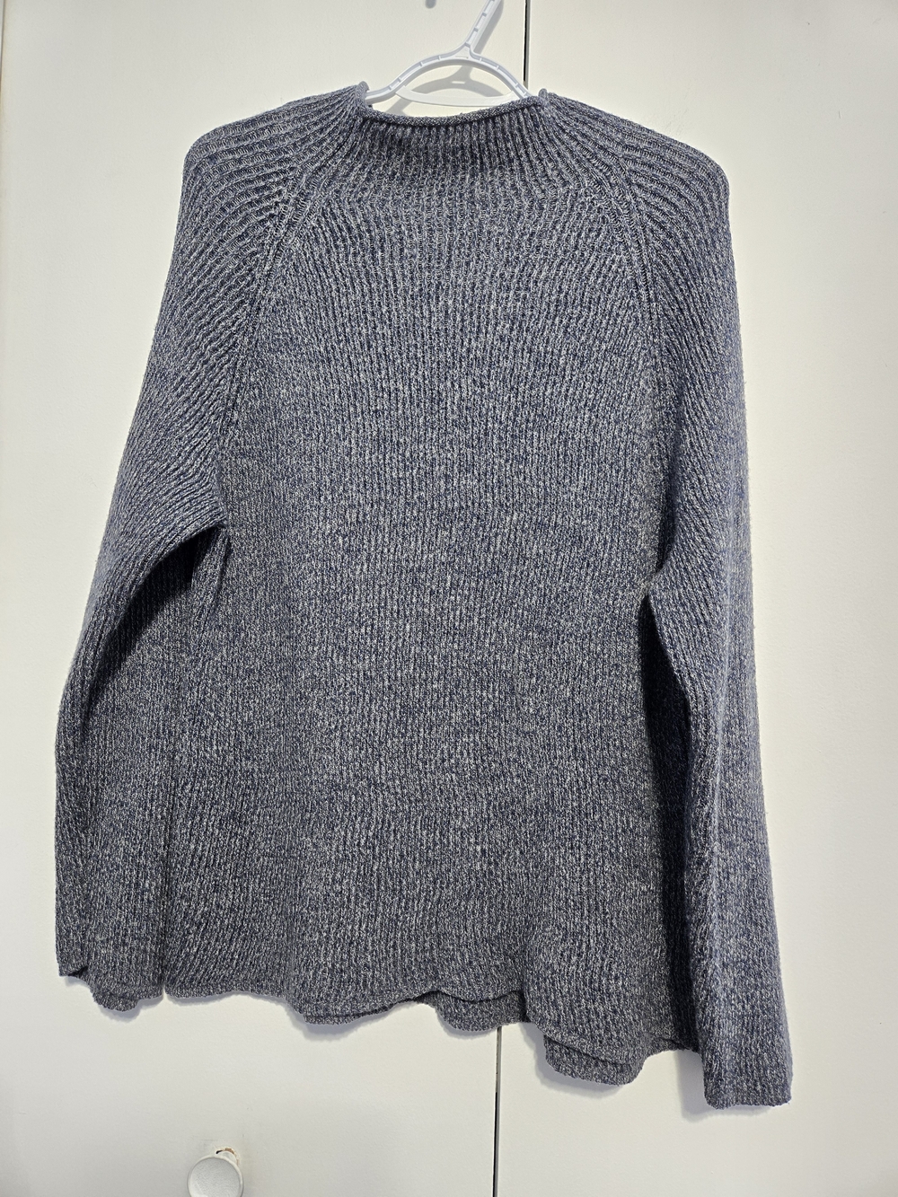 111‎ State XL Gray Marled 100% Wool Mock Neck Chunky Knit Sweater